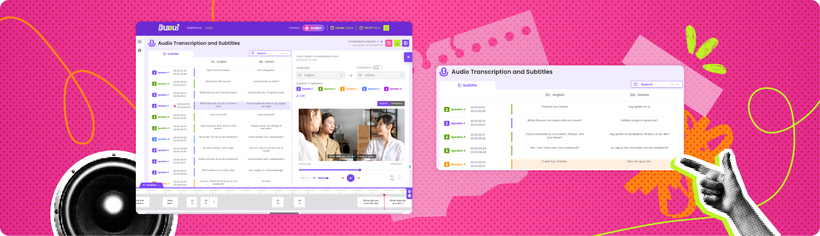 Automatic subtitle generator with built-in editing and translation tool