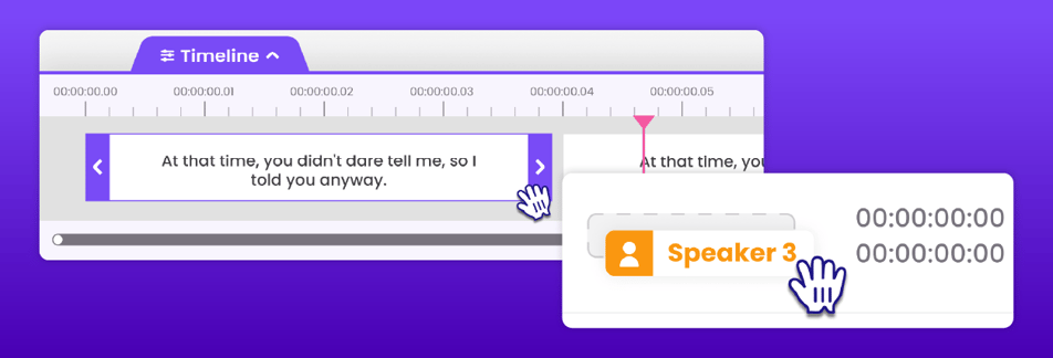 DUB-DUB.ai includes native subtitle editing, including speaker tagging and adjusting subtitle duration
